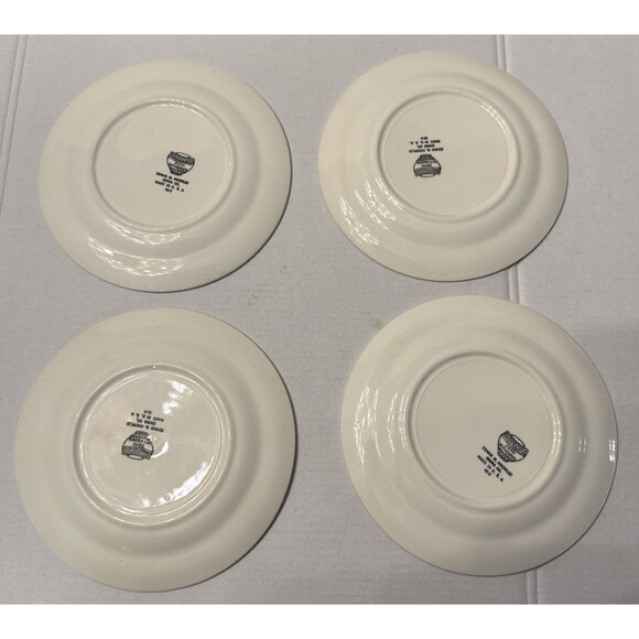 Edwin Knowles Semi-Vitreous China Bread Dessert Plates Lot Of 4 Floral 6" USA - Picture 4 of 5